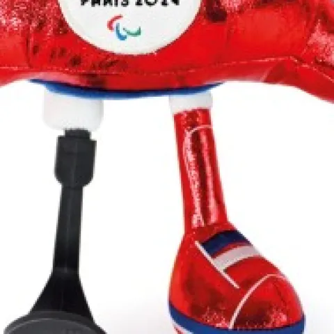 Fashion Peluche mascotte Jeux Paralympiques Paris 2024 fabriquée en France - Edition limitée version métallisée - 29 cm Mascotte Jo|Mascotte Jo