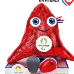 Fashion Peluche mascotte Jeux Paralympiques Paris 2024 fabriquée en France - Edition limitée version métallisée - 29 cm Mascotte Jo|Mascotte Jo