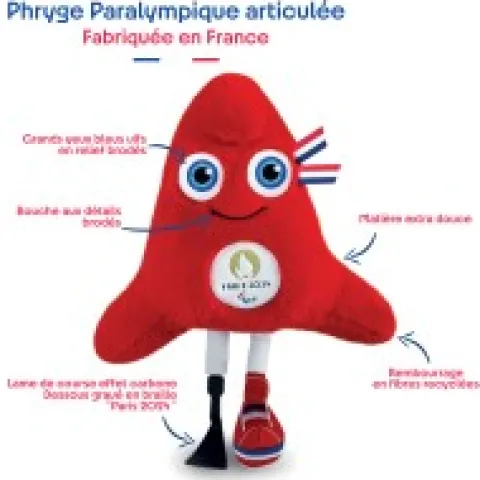 Online Peluche Mascotte Officielle Jeux Paralympiques Paris 2024 - Fabriquée en France - 33 cm Mascotte Jo|Mascotte Jo