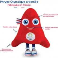Hot Peluche Mascotte Officielle Jeux Olympiques Paris 2024 - Fabriquée en France - 30 cm Mascotte Jo|Mascotte Jo