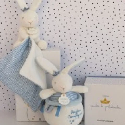 New Peluche musicale lapin matelot bleu - 14 cm Perlidoudou|Boîte À Musique