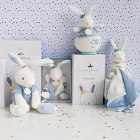 New Peluche musicale lapin matelot bleu - 14 cm Perlidoudou|Boîte À Musique