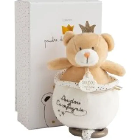 Hot Peluche musicale ours Petit Roi marron - 14 cm Les Coffrets À Offrir|Cadeaux Naissance