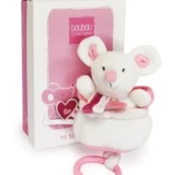 New Peluche musicale Souris rose - 20 cm Les Prix Doux|Rikikis & Méli Mélo