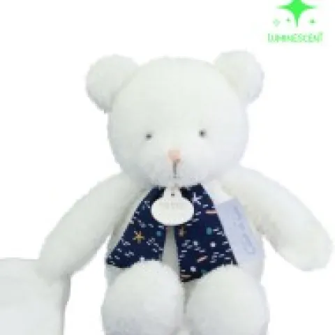 Outlet Peluche ours luminescent avec mouchoir - 28 cm - Clair de Lune Les Luminescents|Ours