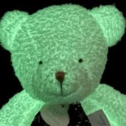 Outlet Peluche ours luminescent avec mouchoir - 28 cm - Clair de Lune Les Luminescents|Ours
