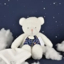 Outlet Peluche ours luminescent avec mouchoir - 28 cm - Clair de Lune Les Luminescents|Ours