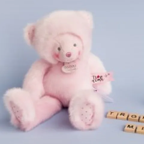 Discount Peluche Ours Rose Trop Mimi - 30 cm Les Prix Doux