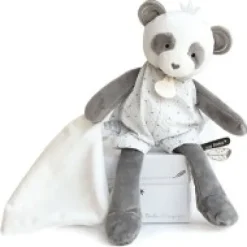 Discount Peluche Panda gris avec doudou- Attrape-rêves - 28 cm Attrape-rêves|Panda