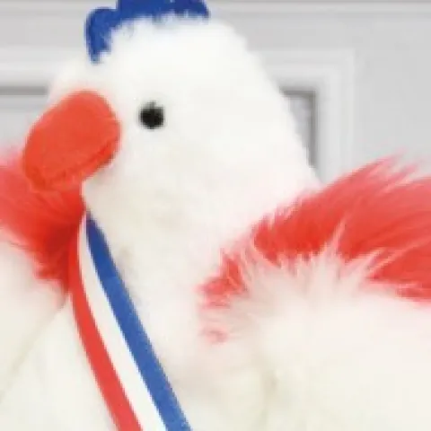 Outlet Peluche poule blanche - 20 cm - Fabriquée en France Peluches