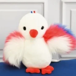 Fashion Peluche poussin blanc - 15 cm - Fabriqué en France Peluches