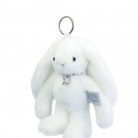 Best Porte clé en peluche Lapin Blanc- 18 cm - Lapin Fleurette Lapin Fleurette|Lapin