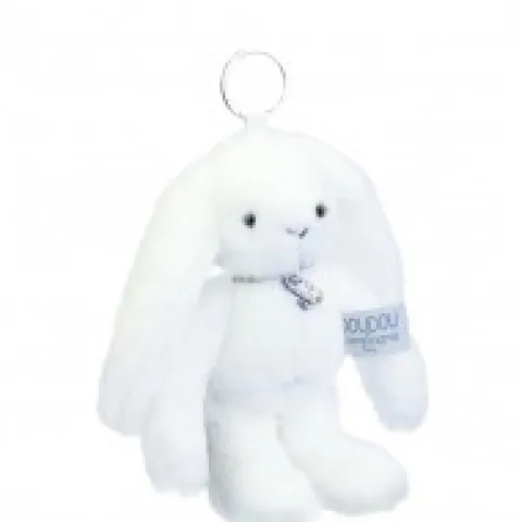 Best Porte clé en peluche Lapin Blanc- 18 cm - Lapin Fleurette Lapin Fleurette|Lapin