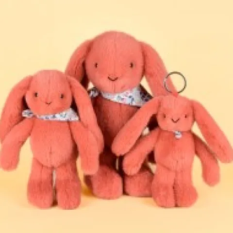 Hot Porte clé en peluche Lapin Orange - 18 cm - Lapin Fleurette Lapin Fleurette|Lapin