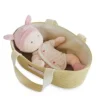 Clearance Poupon - Poupée chiffon avec couffin rose et blanc - 28 cm Les Poupées Jolijou®|Les Prix Doux