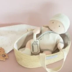 Best Poupon avec Couffin - Blanc et Gris Les Prix Doux|Poupées De Chiffon