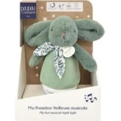 Best Veilleuse bebe musicale Culbuto verte - 16 cm Lapin Doudou|Lapin