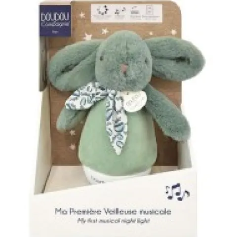 Best Veilleuse bebe musicale Culbuto verte - 16 cm Lapin Doudou|Lapin