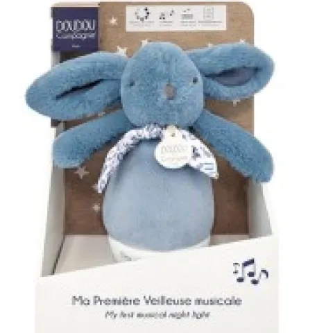 Online Veilleuse bebe musicale Culbuto bleue - 16 cm Lapin Doudou|Lapin