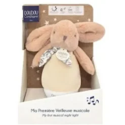 Clearance Veilleuse bebe musicale Culbuto marron - 16 cm Lapin Doudou|Lapin