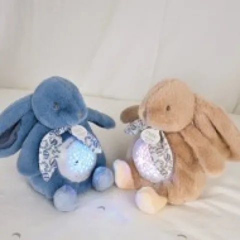Hot Veilleuse Lapin Musicale Projection mur avec chansons Douces - Bleu Veilleuses