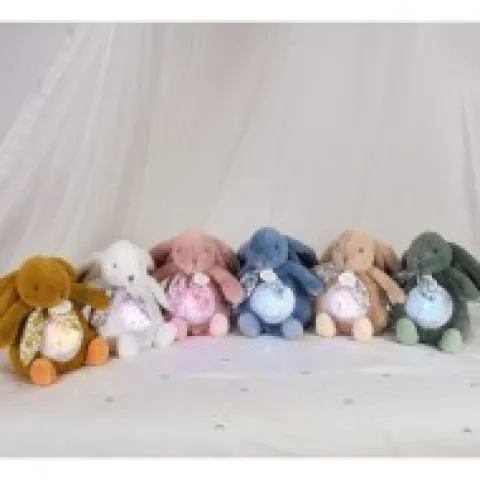 Hot Veilleuse Lapin Musicale Projection mur avec chansons Douces - Bleu Veilleuses