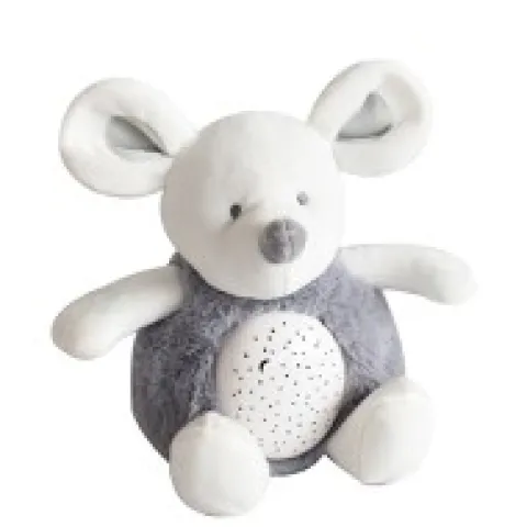 Hot Veilleuse musicale et lumineuse Souris Grise - 20 cm Les Prix Doux|Veilleuses